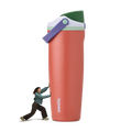 Insulated Straw Lid Water Bottle with Handle