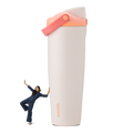 Insulated Straw Lid Water Bottle with Handle