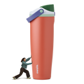 Insulated Straw Lid Water Bottle with Handle