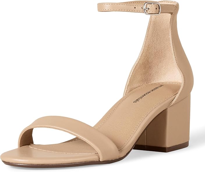 Women's Two Strap Ankle Strap Block Heel Sandal
