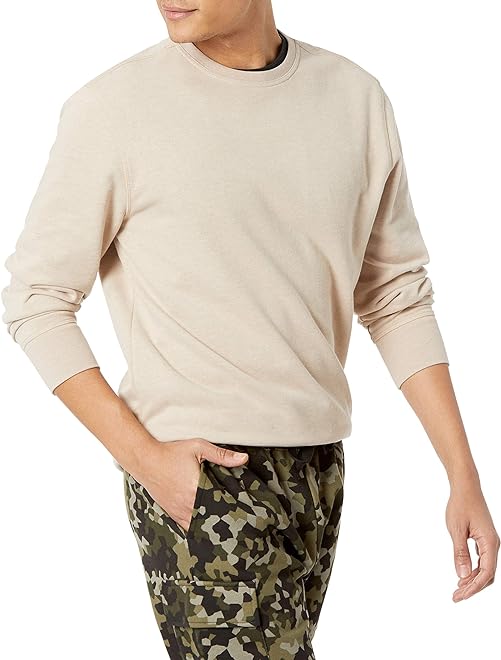 Men's Long-Sleeve Lightweight French Terry Crewneck Sweatshirt