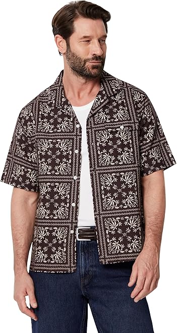 Men's Relaxed-Fit Short Sleeve Linen Blend Shirt
